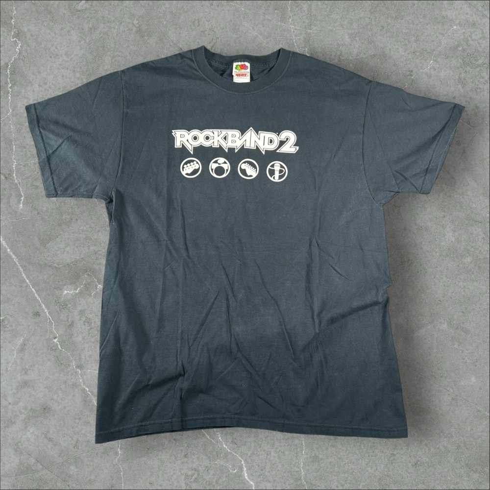 Vintage Rockband‎ 2 Shirt Mens Large Black Y2K 2000s Video Game Promo Rare Band
